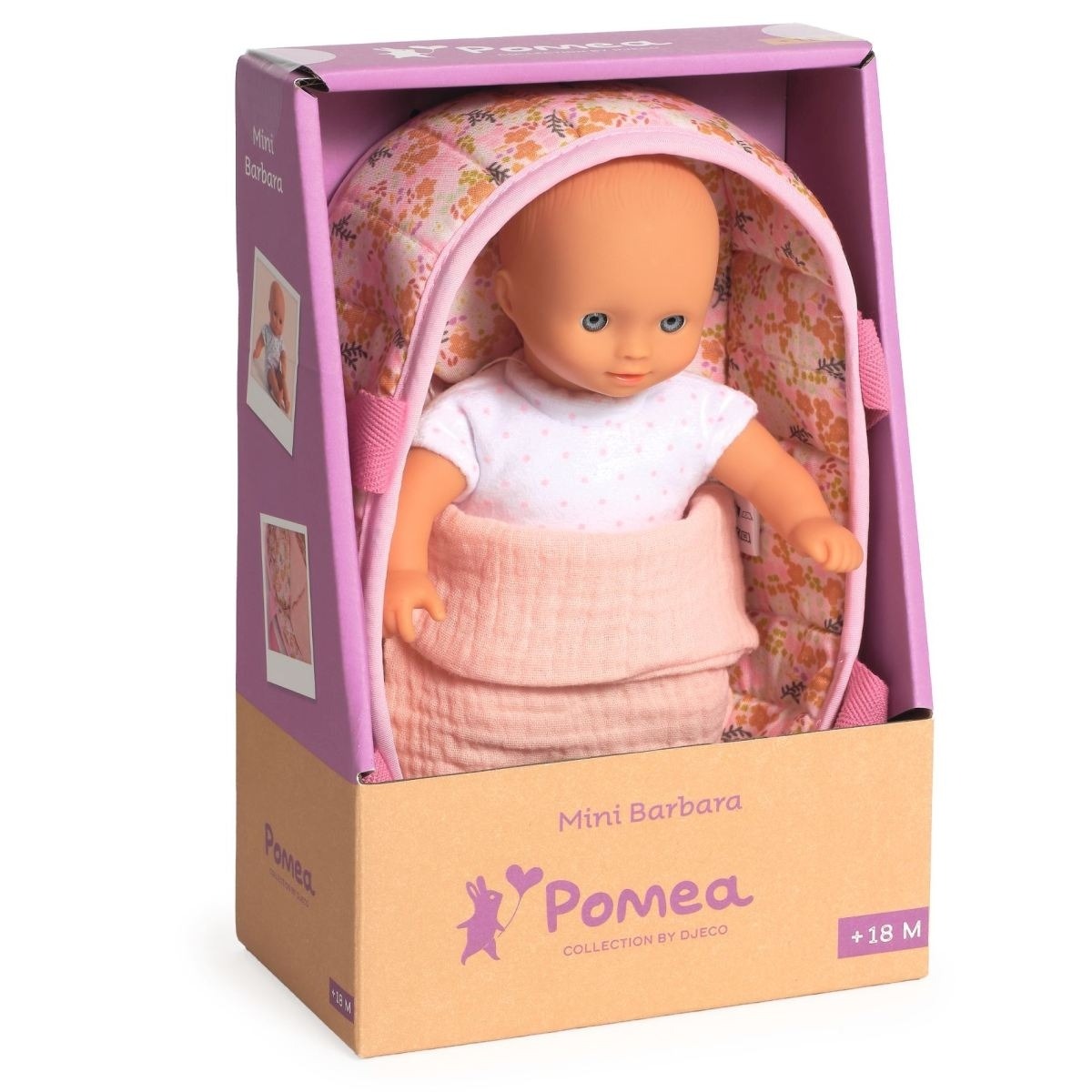 Djeco - Puppe Mini Pomea "Barbara" mit Trage
