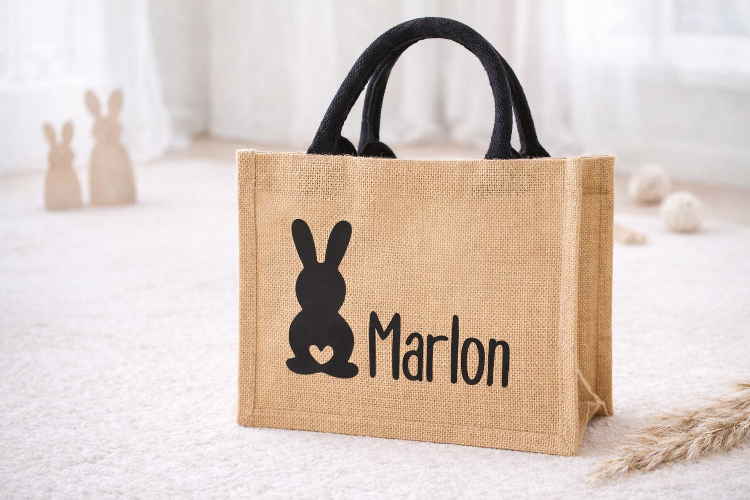 Invy Design - Jute-Tasche "Hase mit Herz"