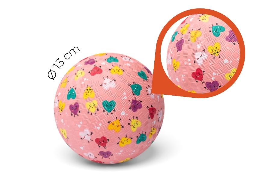 Little L - Ball aus Naturkautschuk "Herzen" ⌀13cm