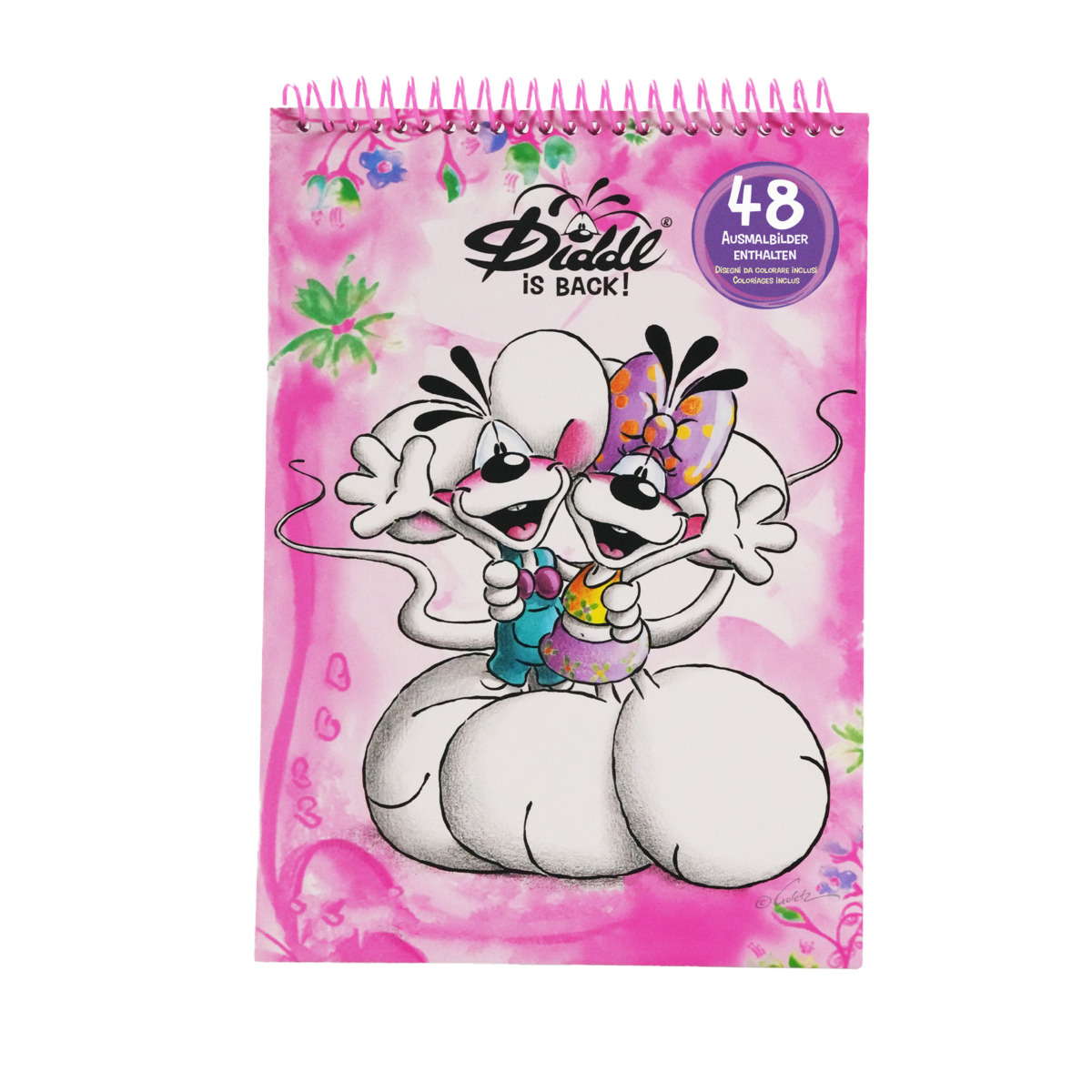 Diddl - Malbuch pink DIN A4