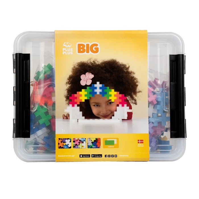 PLUS PLUS - Kreativ Bausteine BIG 200 Stück Basic Aufbewahrungsbox 