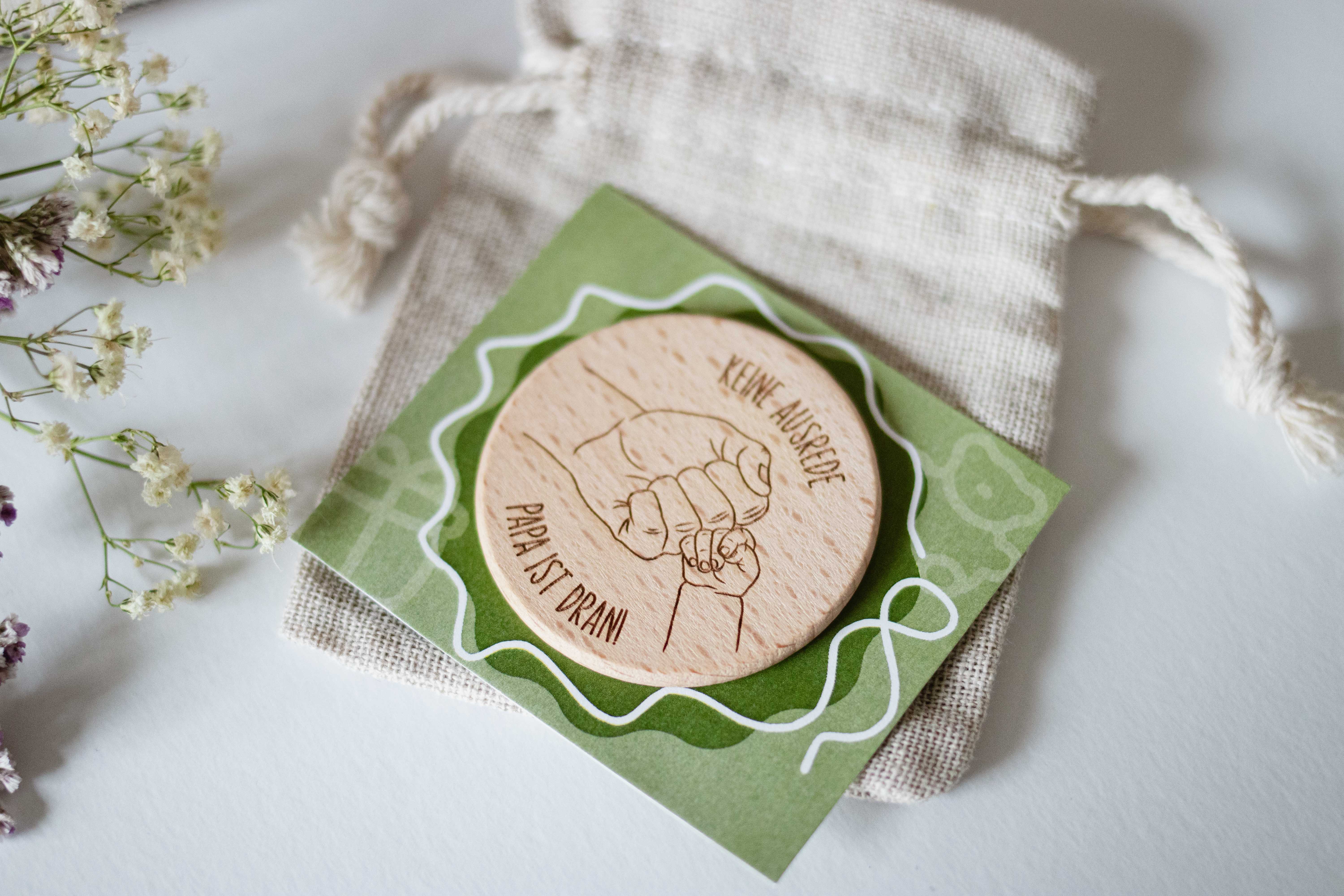 Invy Design - Entscheidungshilfe Holztaler "Mama oder Papa"