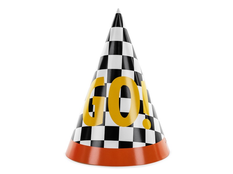 PartyDeco - Partyhüte Racing GO! 6 St.