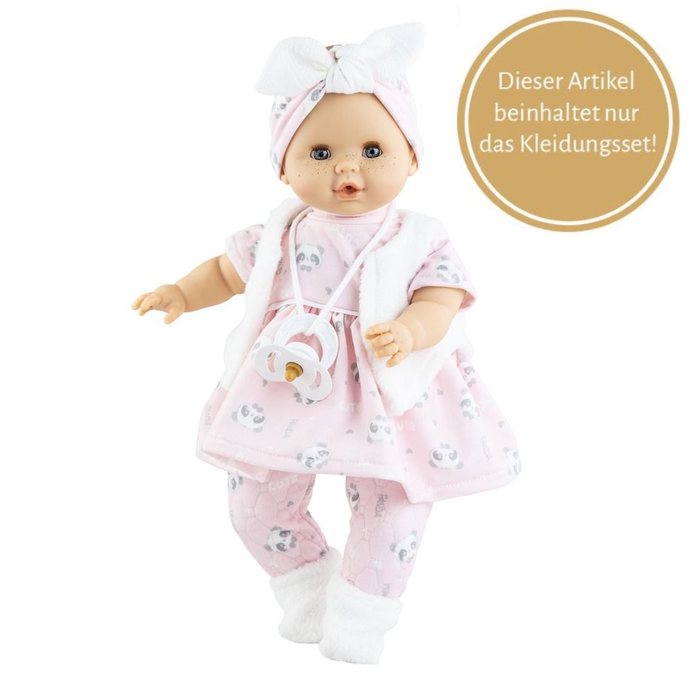 paola-reina_kleidungsset_36cm_panda Paola Reina - Kleidungsset für Puppen 36cm Panda/rosa