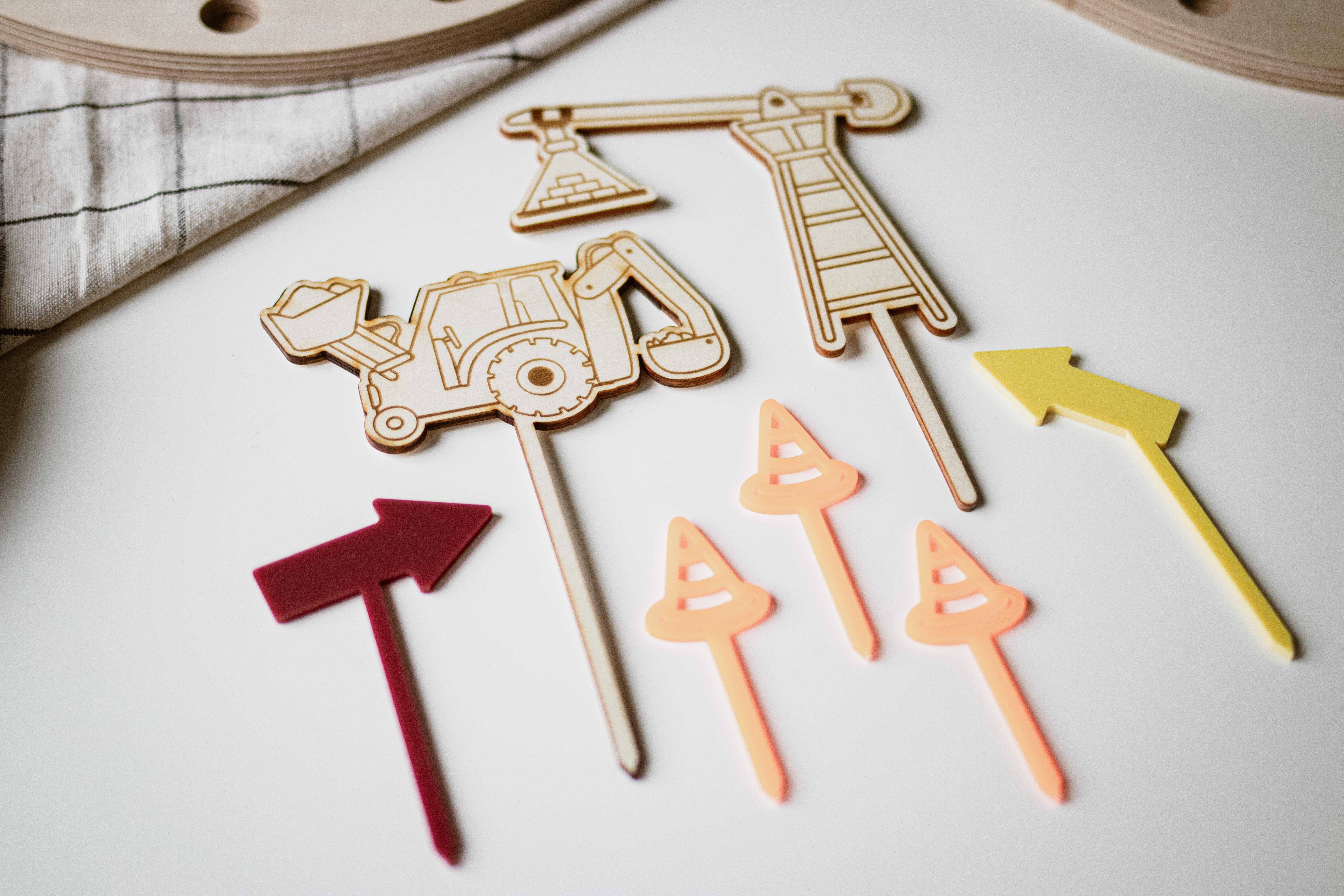 Invy Design - Cake Topper "Baustelle" 7er Set